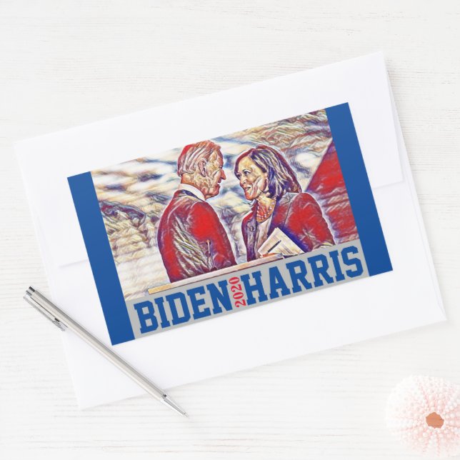 Pegatina Rectangular Biden Harris Juntos 2020 (Sobre)