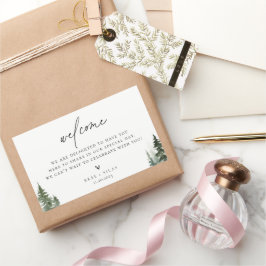 Pegatina Rectangular Bienvenida a los Pines Forestales Silvestres