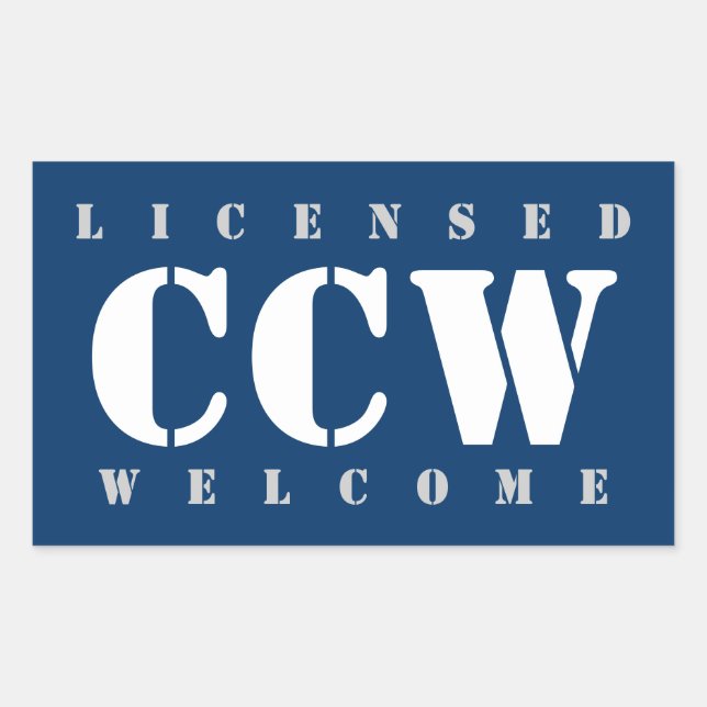 Pegatina Rectangular Bienvenida de CCW con licencia (Anverso)