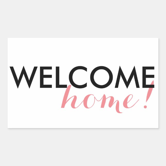 Pegatina Rectangular ¡Bienvenido a casa! (Anverso)