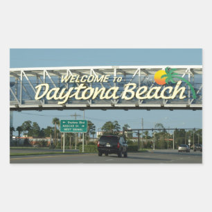 Pegatina Rectangular Bienvenidos a Daytona Beach