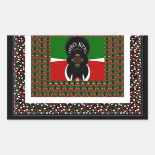 Pegatina Rectangular Bienvenidos a Kenia y háganlo keniano hermoso text