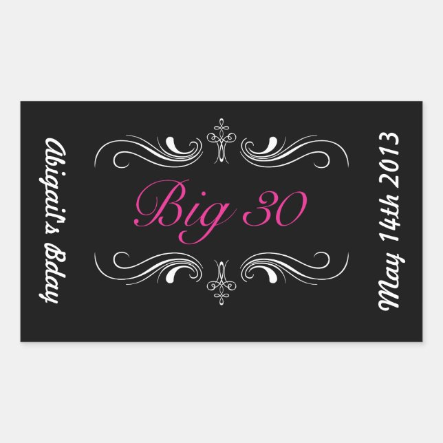 Pegatina Rectangular Big 30 (Anverso)