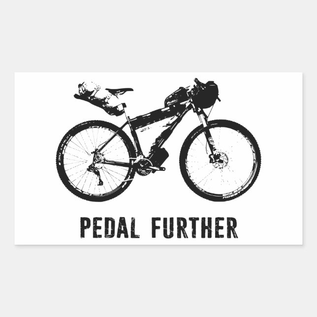 Pegatina Rectangular Bikepacking posterior del pedal (Anverso)