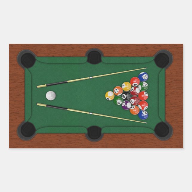 Pegatina Rectangular Billiards (Anverso)