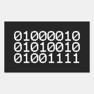 PEGATINA RECTANGULAR BINARY BRO