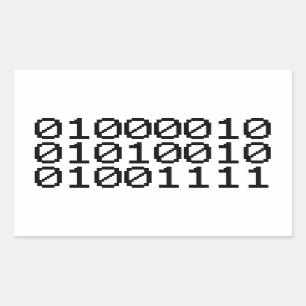 PEGATINA RECTANGULAR BINARY BRO
