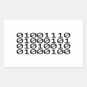 PEGATINA RECTANGULAR BINARY NERD