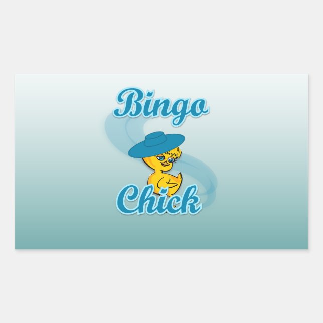 Pegatina Rectangular Bingo Chick #3 (Anverso)