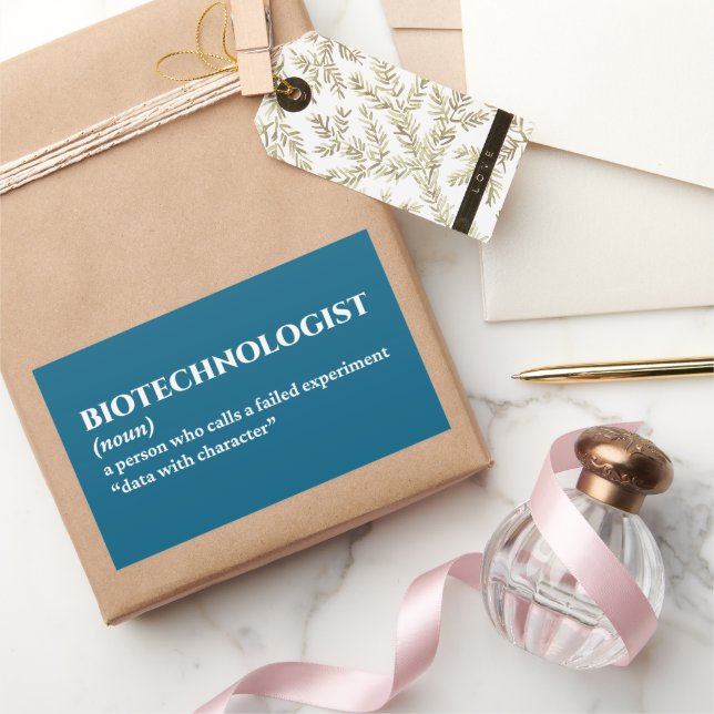 Pegatina Rectangular Biotech Lab Scientist - Definición divertida (Regalar)
