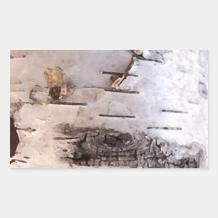 Pegatina Rectangular Birch Bark