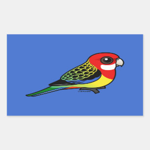 Pegatina Rectangular Birdorable Eastern Rosella