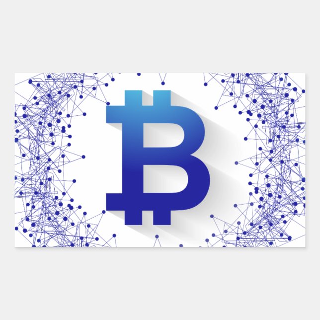 Pegatina Rectangular Bitcoin 5 (Anverso)