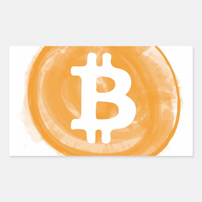 Pegatina Rectangular Bitcoin 6 (Anverso)