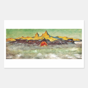 Pegatina Rectangular Bjerg - Montaña Troll