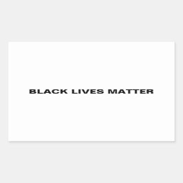 Pegatina Rectangular Black Lives Matter blanco texto negro minimalista