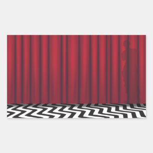 Pegatina Rectangular Black Lodge Red Room