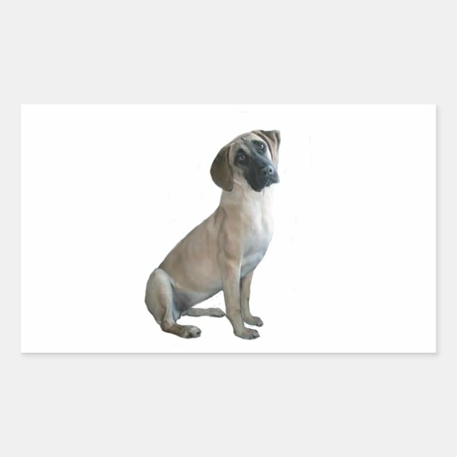 Pegatina Rectangular Black Mouth Cur #1 (Anverso)