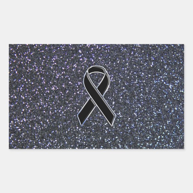 Pegatina Rectangular Black Ribbon Decor (Anverso)