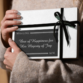 Pegatina Rectangular Black & White Elegant Romantic Gift Sticker