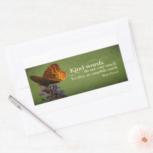 Pegatina Rectangular Blaise Pascal Cita Inspiradora "Amables palabras"