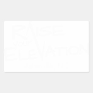 Pegatina Rectangular Blanco Eleva tu logotipo de elevación Fondo claro