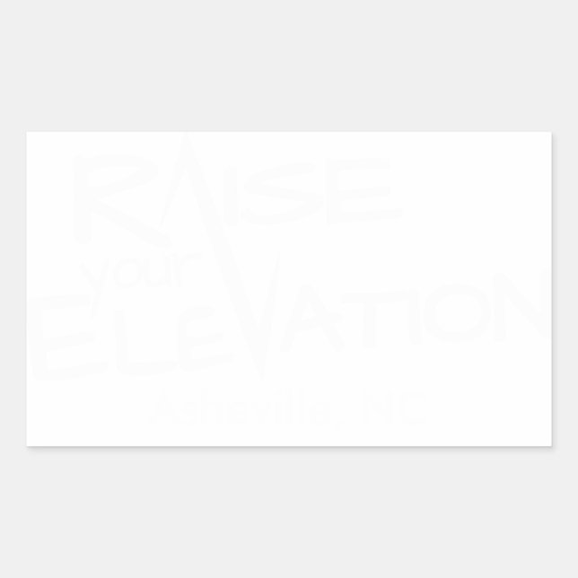 Pegatina Rectangular Blanco Eleva tu logotipo de elevación Fondo claro (Anverso)