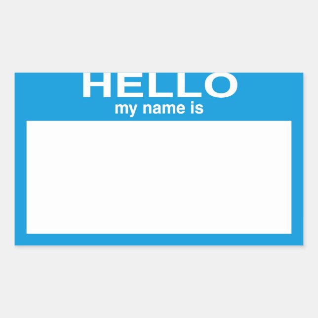 Pegatina Rectangular Blank Hola Mi Nombre Es ... ¡Personalizable (Anverso)