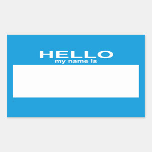 Pegatina Rectangular Blank Hola Mi Nombre Es ... ¡Personalizable