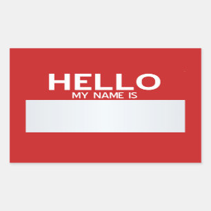 Pegatina Rectangular Blank Hola Mi Nombre Es ... ¡Personalizable