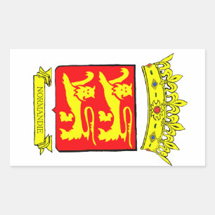 PEGATINA RECTANGULAR BLASÓN NORMANDÍA