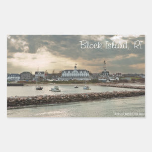 Pegatina Rectangular Block Island, Rhode Island