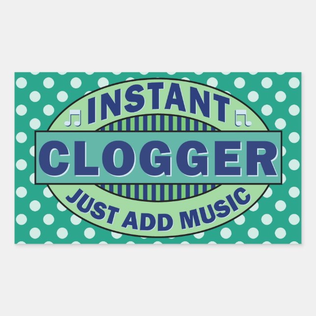 Pegatina Rectangular Bloguero instantáneo simplemente agrega música (Anverso)