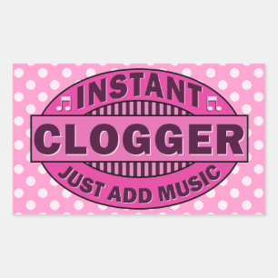 Pegatina Rectangular Bloguero instantáneo simplemente agrega música ros