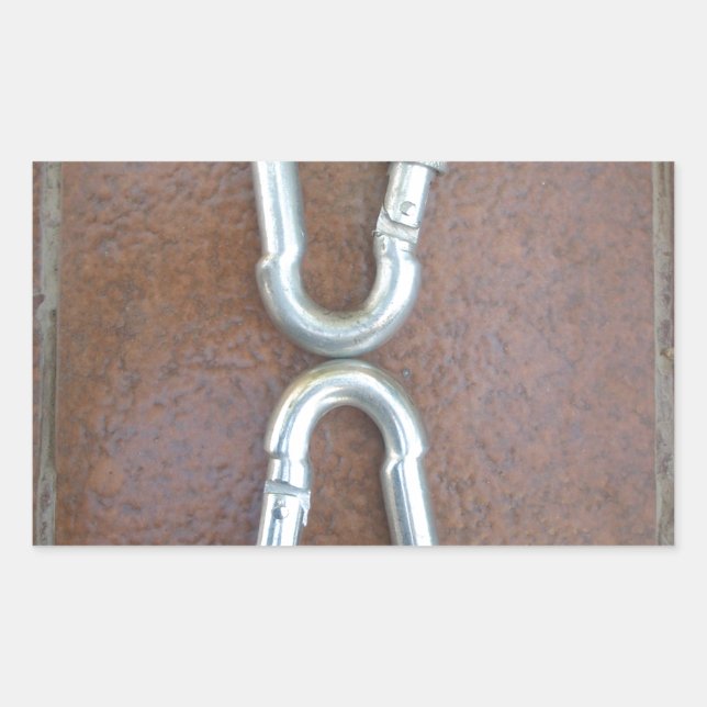 Pegatina Rectangular Bloqueado: Diseño de bloqueo de carabinero de acer (Anverso)