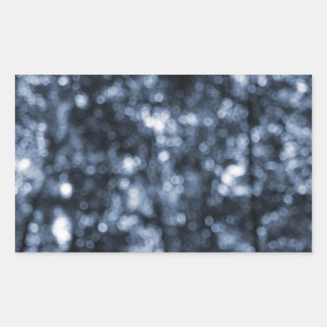 Pegatina Rectangular Blue Bokeh (Anverso)