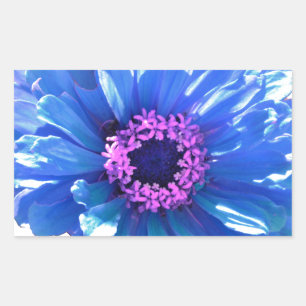 Pegatina Rectangular Blue Daisy