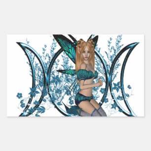 Pegatina Rectangular Blue Fairy