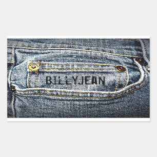 Pegatina Rectangular Blue Jean Denim Pocket - ¡Personalízalo!