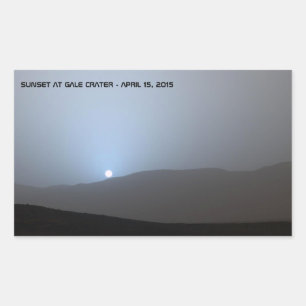 Pegatina Rectangular Blue Martian Sunset