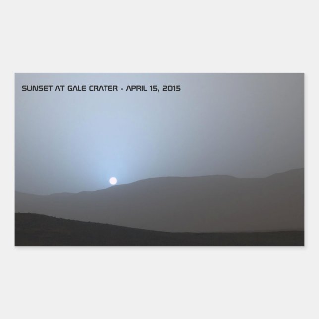 Pegatina Rectangular Blue Martian Sunset (Anverso)