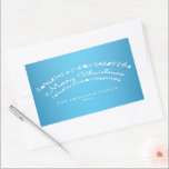 Pegatina Rectangular Blue Merry Christmas Rectangle Pegatinas<br><div class="desc">Feliz Navidad,  pegatinas de rectángulos azules y blancos con texto cambiable</div>
