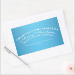 Pegatina Rectangular Blue Merry Christmas Rectangle Pegatinas<br><div class="desc">Feliz Navidad,  pegatinas de rectángulos azules y blancos con texto cambiable</div>