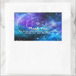 Pegatina Rectangular Blue Purple Galaxy Bat Bar Mitzvah Gracias<br><div class="desc">¿Celebrando un murciélago o bar mitzvah con temas de galaxia azul y púrpura? Crea tu propio y elegante pegatina de agradecimiento por los regalos, cajas de caramelos y bolsos de bienvenida. También puede cambiar el tamaño y utilizar estos pegatinas de plantilla de DIY fáciles como sellos para sobres para las...</div>