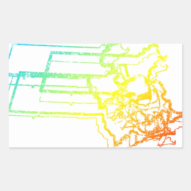 Pegatina Rectangular blur chill de massachusetts (Anverso)