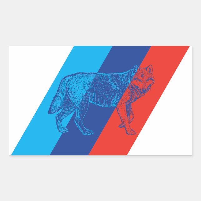 Pegatina Rectangular BMW M Lobo (Anverso)