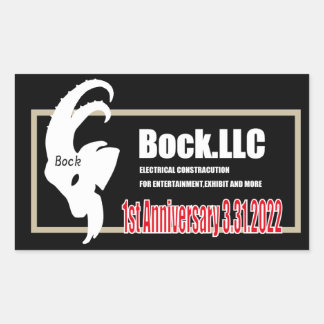 Pegatina Rectangular Bock.LLC　1st Anniversary ステッカー　スクエア