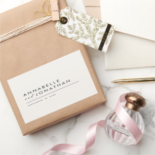 Pegatina Rectangular Boda contemporáneo minimalista de color crema mode