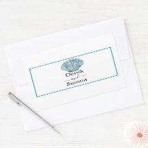 Boda de concha única azul turquesa vintage