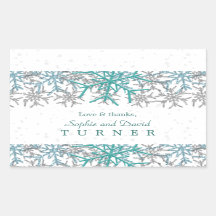 Boda de copos de nieve turquesa de invierno